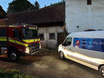 Feuerwehr Notfallübung mit LIN-Fahrzeug