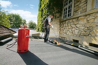 Westfalen Propanflasche, Dachdecker Anwendung