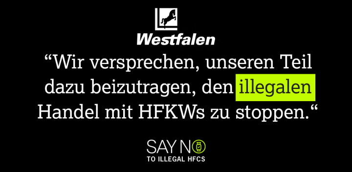 Westfalen AG unterstützt „Initiative Ehrenwort – Sagen Sie Nein zu illegalen HFKW“ des EFCTC