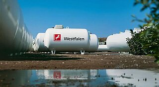 Westfalen Flüssiggastank in verschiedenen Größen draußen