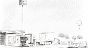 Skizee Westfalen Ladepark für E-Lkw in Steinfurt, ab Mai 2026