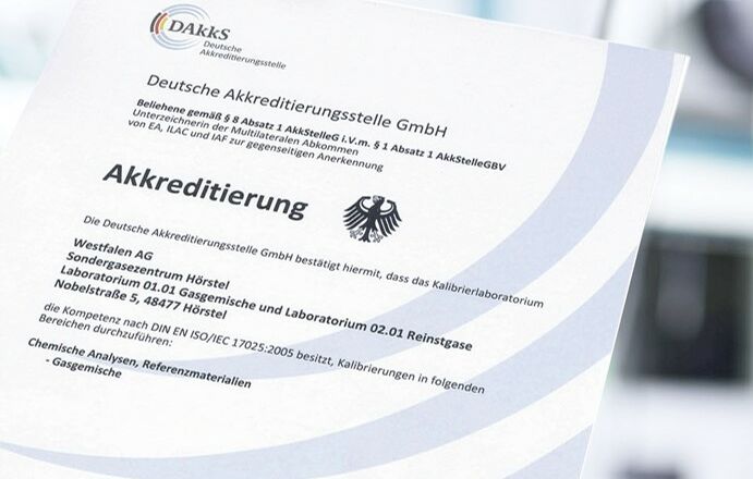 DAkkS Kalibrierung. Westfalen AG akkreditiert nach din iso 17025