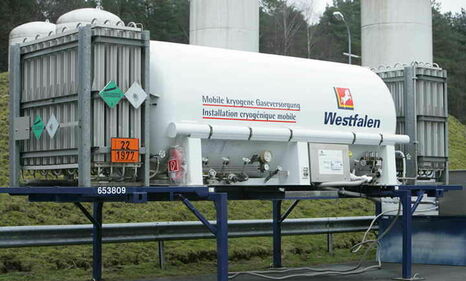 Mobiler Tank- und Verdampfersysteme für die Versorgung mit technischen Gasen.