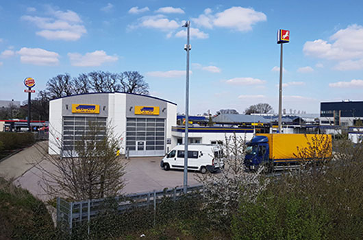 Foto 1: Am 2. Mai eröffnet neben der Westfalen Tankstelle in Herford ein Westfalen Truck Wash. (Foto: Westfalen AG)