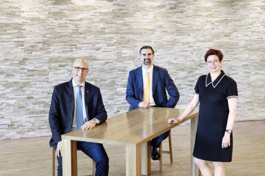 Photo 1: Jesko von Stechow (Finance), Dr. Thomas Perkmann (CEO) and Dr. Meike Schäffler (Operations/IT/HR) form the Westfalen Group's Executive Board (from left).