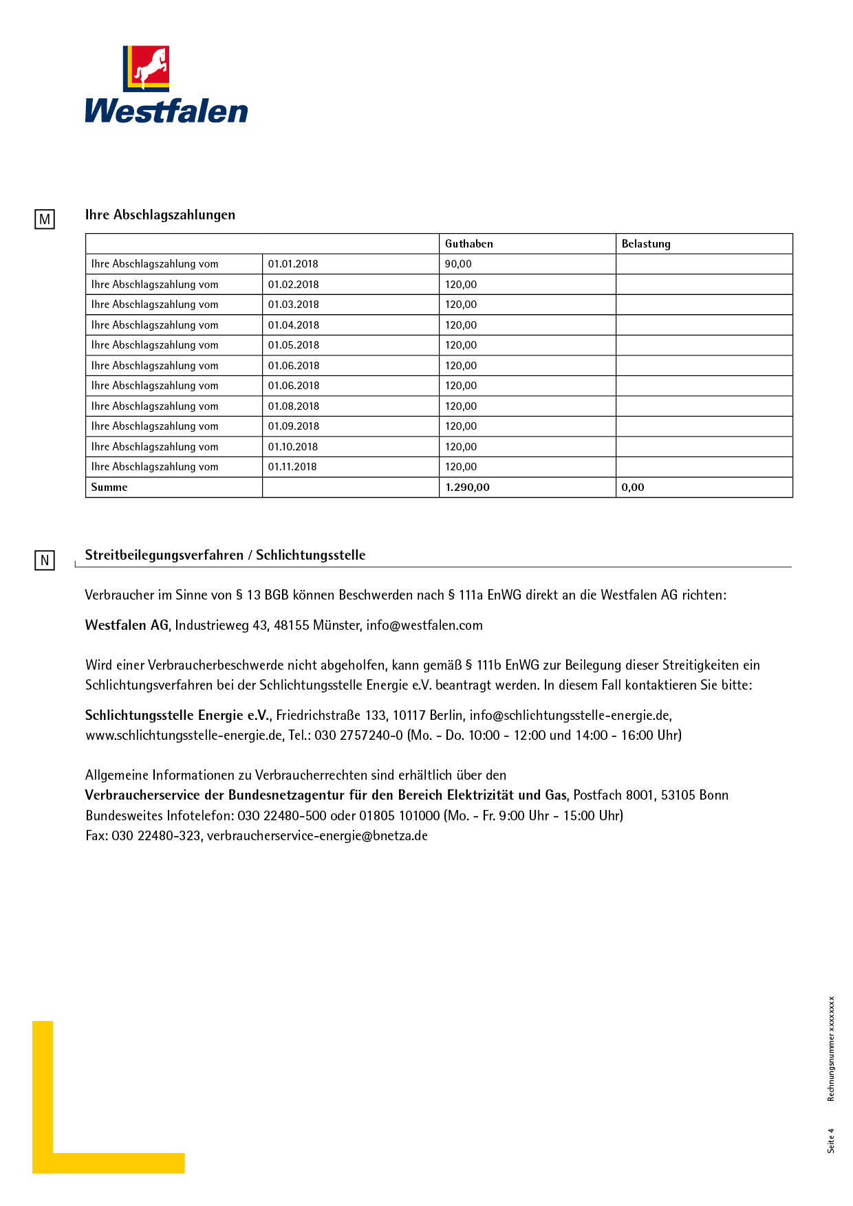 Seite 4 Musterrechnung Flüssiggas Westfalen AG